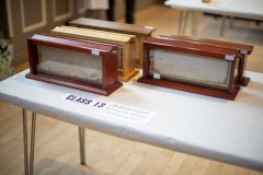 Shallow Frames of Honey for Extraction on show at the Wiltshire Bee & Honey Day 2019