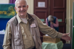 Frank Lenert (West Wilts BKA) helps out  at the Wiltshire Bee & Honey Day 2019