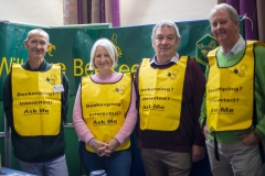 (L-R) Nigel Cross, Lucie Castleman, Chris Sheridan and Martin McDermott prepare to answer questions at the Wiltshire Bee & Honey Day 2019