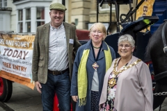 (L-R) WBKA Chair Stephen Auty with Councillor Chris Gay and Councillor Judy Rose, Mayor of Devizes