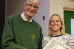 WBKA President Alan Stonell presents the Basic Certificate in Beekeeping to Sian Sims (West Wilts BKA) at the Wiltshire Bee & Honey Day 2019