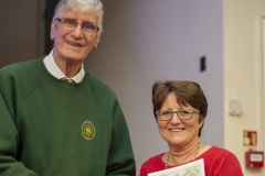 WBKA President Alan Stonell presents the Basic Certificate in Beekeeping to Amanda Leworthy (West Wilts BKA) at the Wiltshire Bee & Honey Day 2019