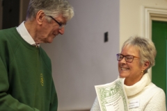 WBKA President Alan Stonell presents the Basic Certificate in Beekeeping to Alex Sparke (West Wilts BKA)  at the Wiltshire Bee & Honey Day 2019